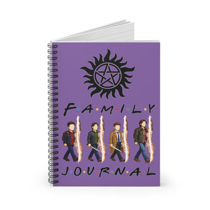 SPN Family Rift Travelers Spiral Journal | 6x8 Notebook | Found Family TV-Inspired | 118 Ruled Pages | Purple Cover