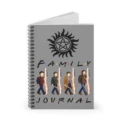 SPN Family Rift Travelers Spiral Journal | 6x8 Notebook | Found Family TV-Inspired | 118 Ruled Pages | Grey Cover