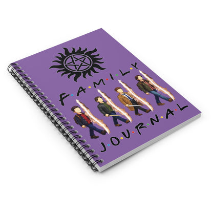 SPN Family Rift Travelers Spiral Journal | 6x8 Notebook | Found Family TV-Inspired | 118 Ruled Pages | Purple Cover