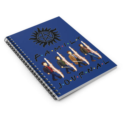 SPN Family Rift Travelers Spiral Journal | 6x8 Notebook | Found Family TV-Inspired | 118 Ruled Pages | Dark Blue Cover