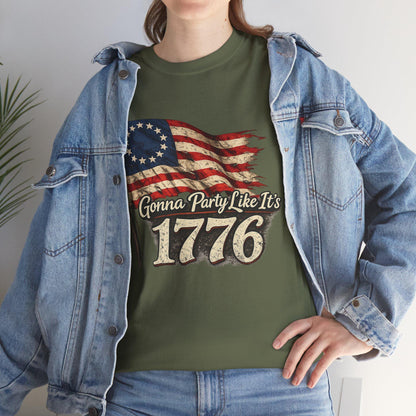 Gonna Party Like Its 1776 Tee Shirt | Distressed Betsy Ross Flag | Patriotic Vintage USA Tee | 4th of July Shirt | Gildan 5000